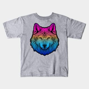 Lone Wolf Sketch RGB Kids T-Shirt